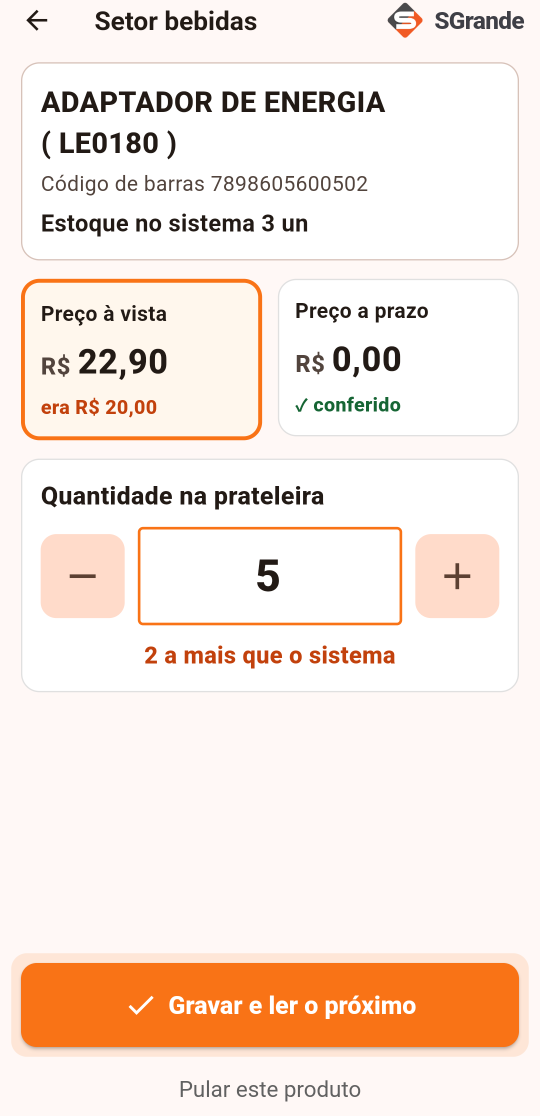 App de Estoque: Ajuste de preço e quantidade