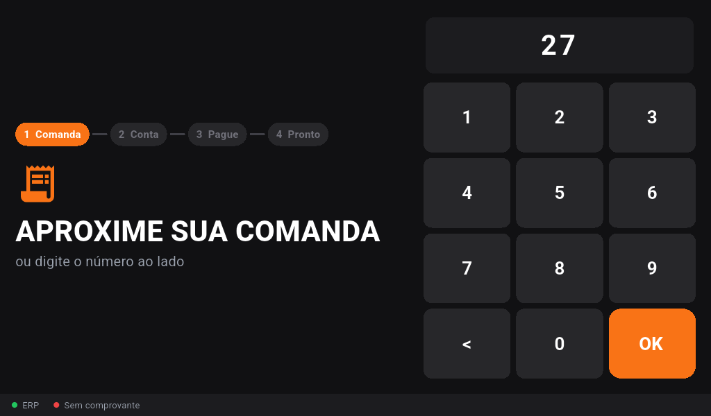Totem de pagamento: Aproxima a comanda